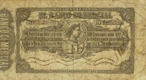pS121 from Uruguay: 10 Centesimos from 1863