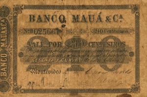 pS255 from Uruguay: 240 Centesimos from 1861