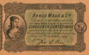 pS302 from Uruguay: 50 Centesimos from 1875