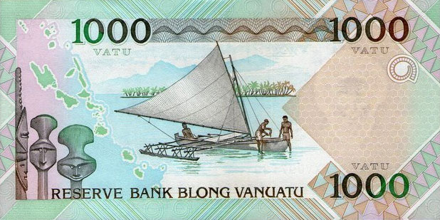 Back of Vanuatu p11: 1000 Vatu from 2006
