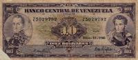 p45c from Venezuela: 10 Bolivares from 1966