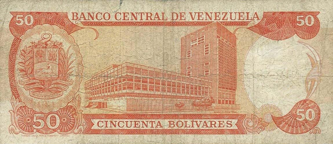 Back of Venezuela p54b: 50 Bolivares from 1974