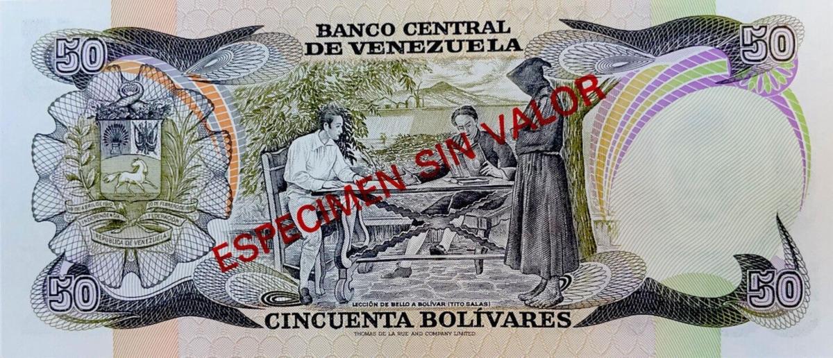 Back of Venezuela p58s: 50 Bolivares from 1981