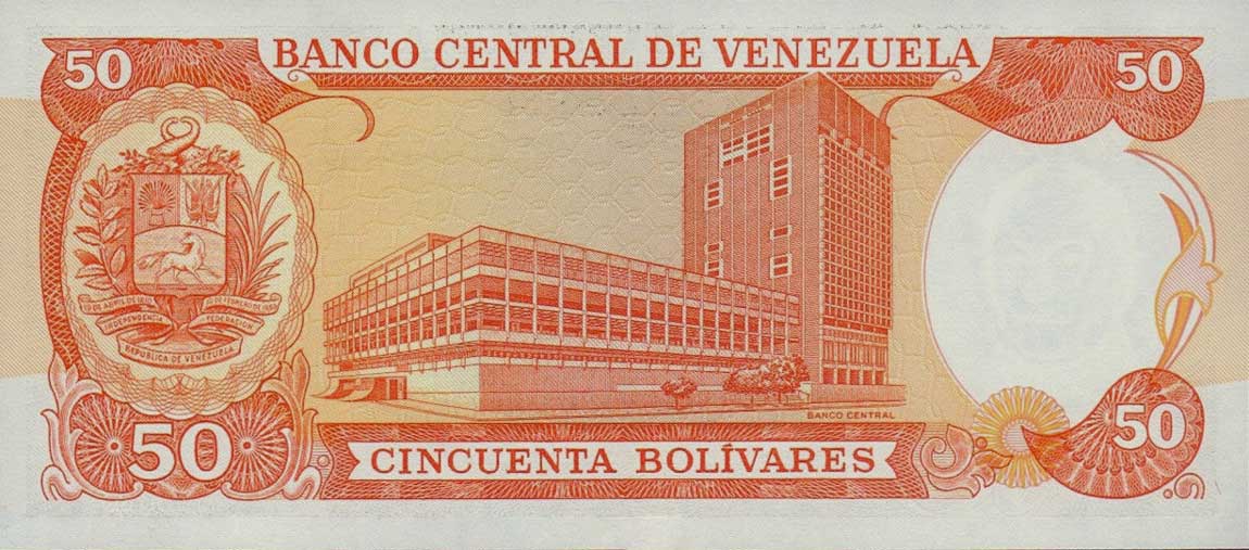 Back of Venezuela p65f: 50 Bolivares from 1998