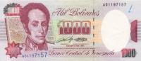 p73a from Venezuela: 1000 Bolivares from 1991