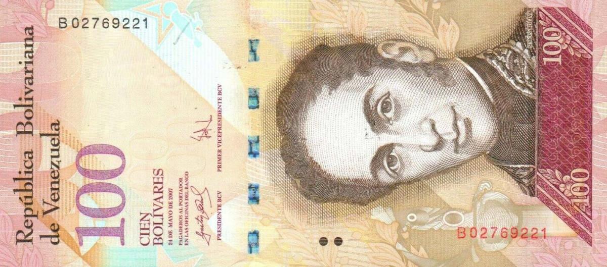 Front of Venezuela p93a2: 100 Bolivares from 2007