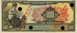 pS248s from Venezuela: 100 Bolivares from 1931