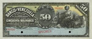 pS272s from Venezuela: 50 Bolivares from 1897