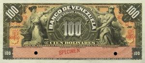 pS273s2 from Venezuela: 100 Bolivares from 1897