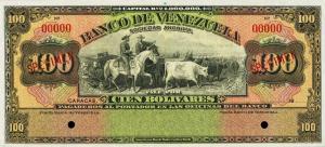pS297s from Venezuela: 100 Bolivares from 1921