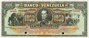 pS315s from Venezuela: 1000 Bolivares from 1936