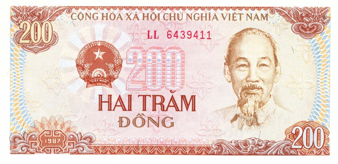 Front of Vietnam p100a: 200 Dong from 1987