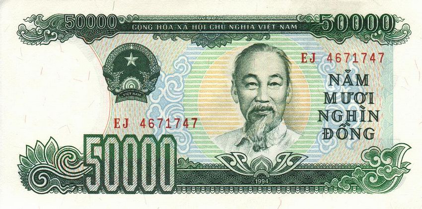 Front of Vietnam p116a: 50000 Dong from 1994