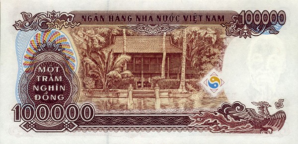 Back of Vietnam p117a: 100000 Dong from 1994