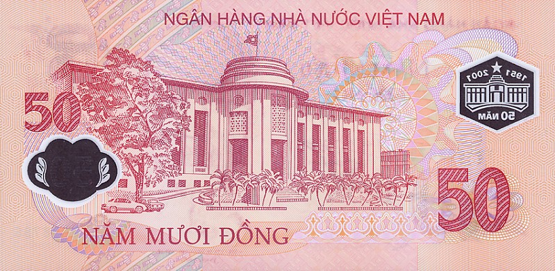 Back of Vietnam p118a: 50 Dong from 2001