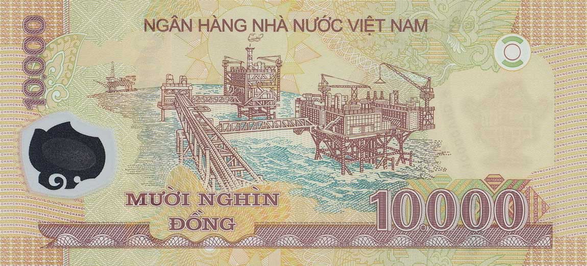 Back of Vietnam p119c: 10000 Dong from 2008