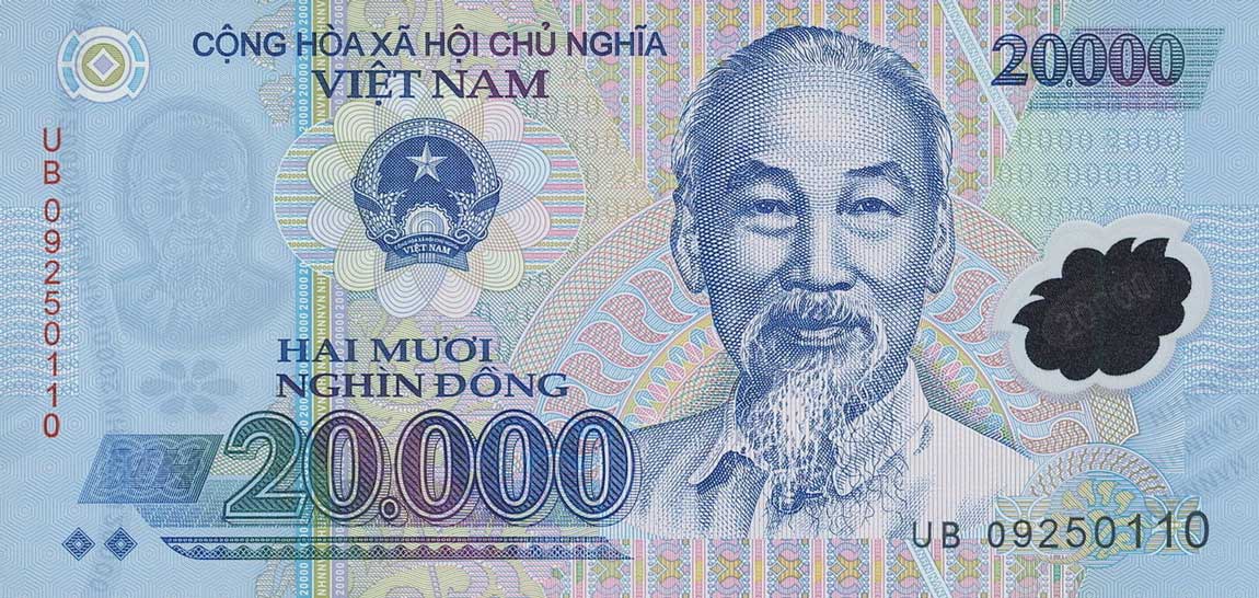 Front of Vietnam p120d: 20000 Dong from 2009