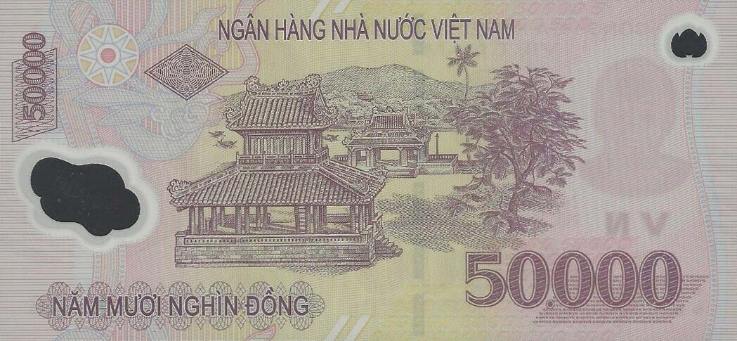 Back of Vietnam p121k: 50000 Dong from 2016