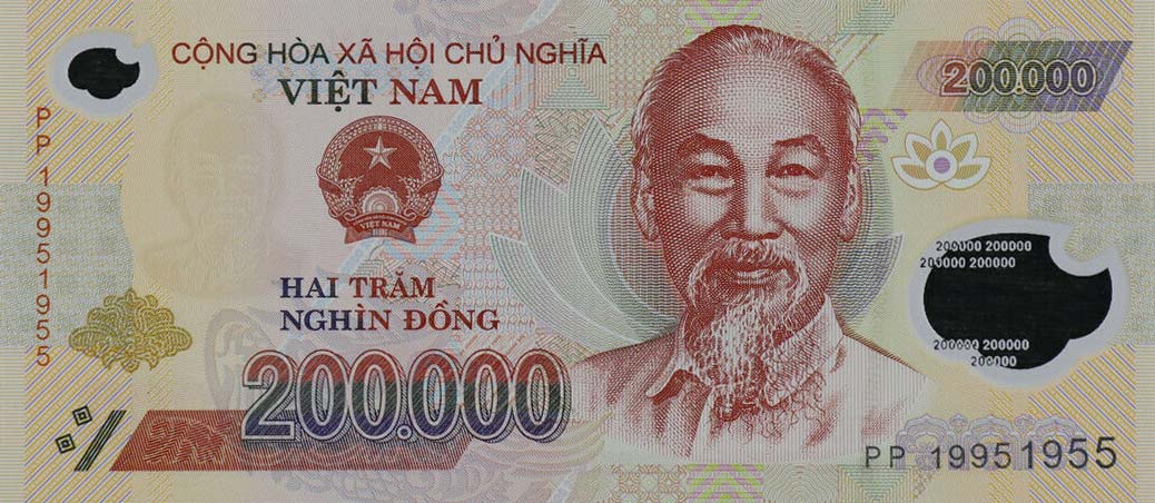 Front of Vietnam p123j: 200000 Dong from 2019