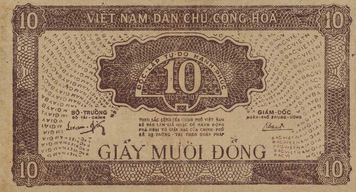 Back of Vietnam p22d: 10 Dong from 1948
