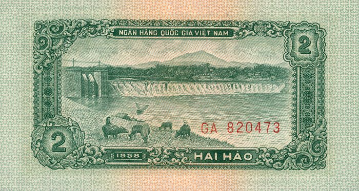 Back of Vietnam p69a: 2 Hao from 1958