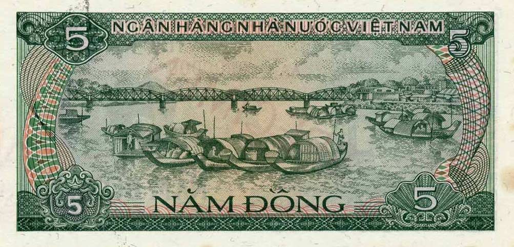 Back of Vietnam p92s: 5 Dong from 1985