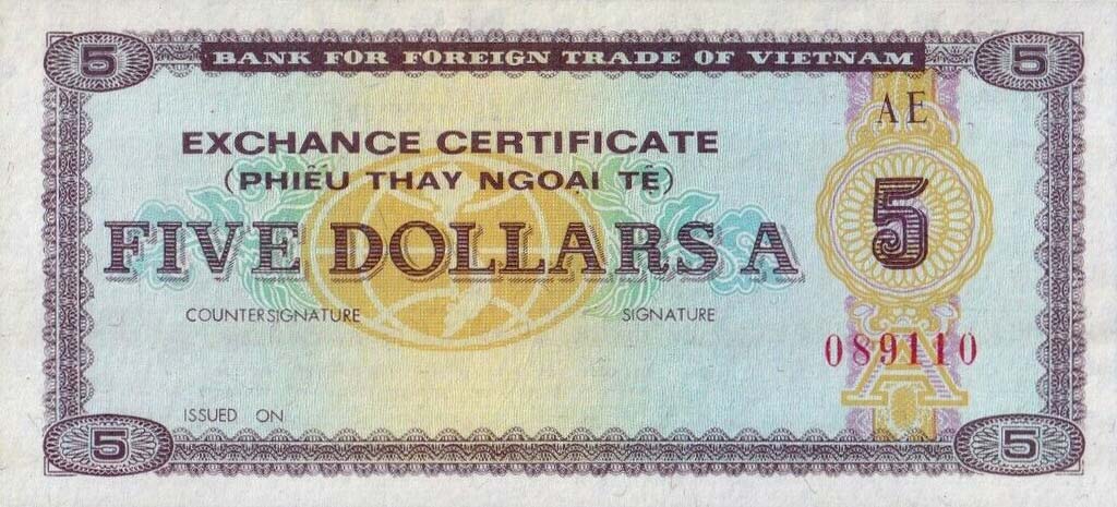 Front of Vietnam pFX9b: 5 Dollars from 1981