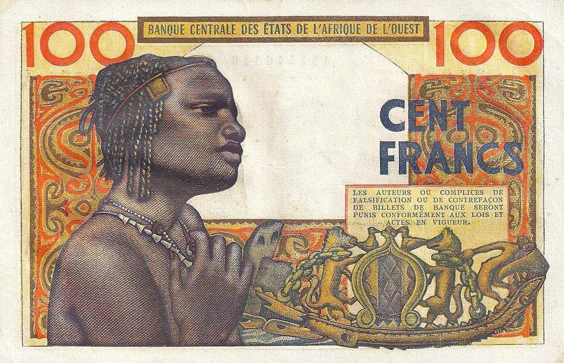 Back of West African States p101Ab: 100 Francs from 1961
