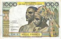 p103Ag from West African States: 1000 Francs from 1959