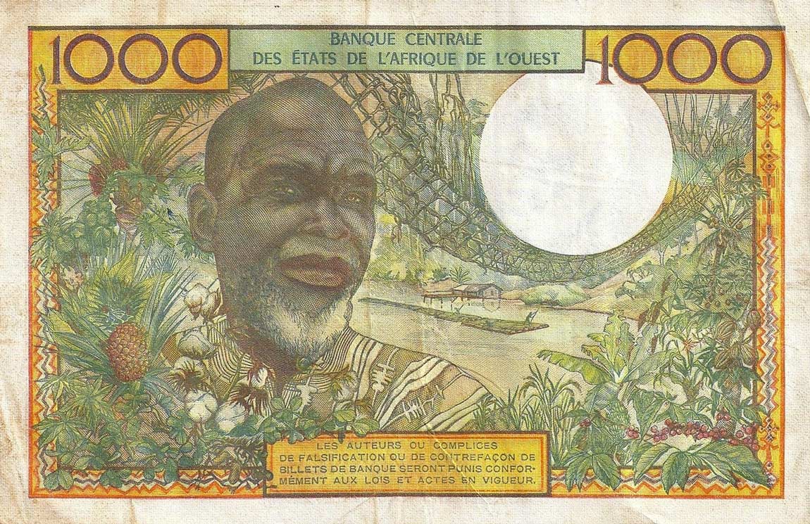 Back of West African States p103Ai: 1000 Francs from 1959