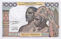 p103Al from West African States: 1000 Francs from 1959