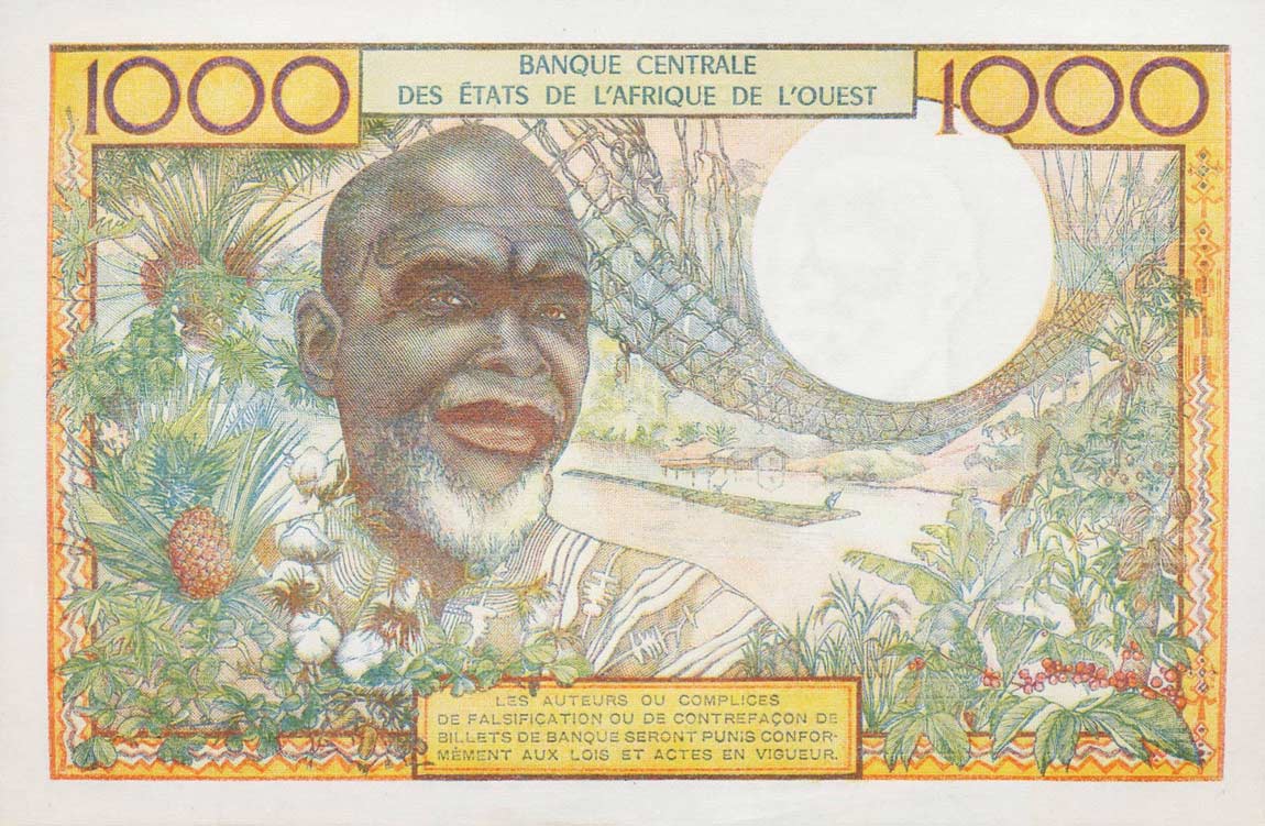 Back of West African States p103An: 1000 Francs from 1959