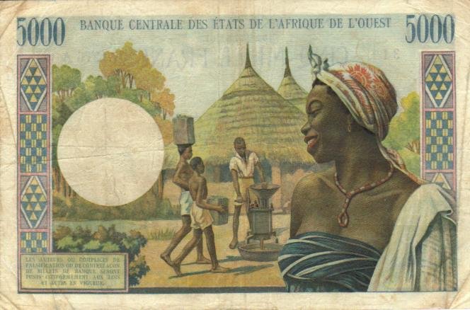 Back of West African States p104Ae: 5000 Francs from 1961