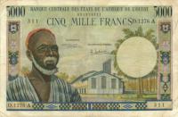 p104Ae from West African States: 5000 Francs from 1961