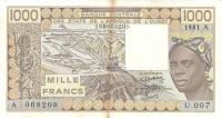 Gallery image for West African States p107Ac: 1000 Francs