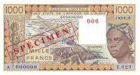 Gallery image for West African States p107As: 1000 Francs