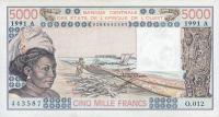 Gallery image for West African States p108Ar: 5000 Francs