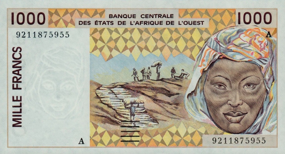 Front of West African States p110Ab: 500 Francs from 1992