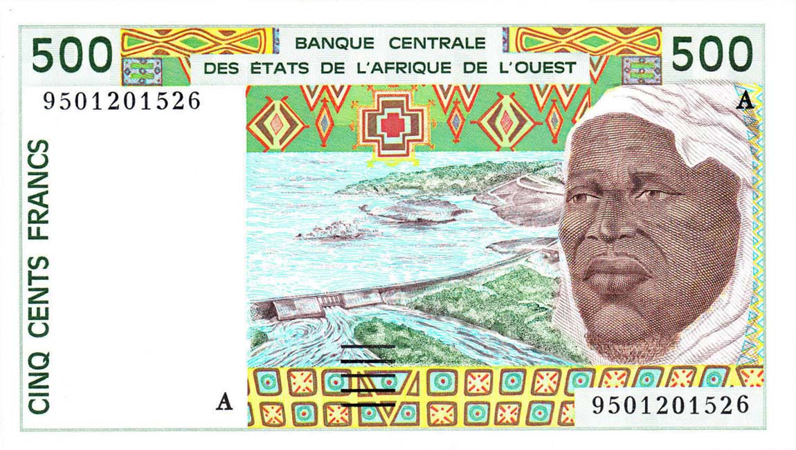 Front of West African States p110Ae: 500 Francs from 1995