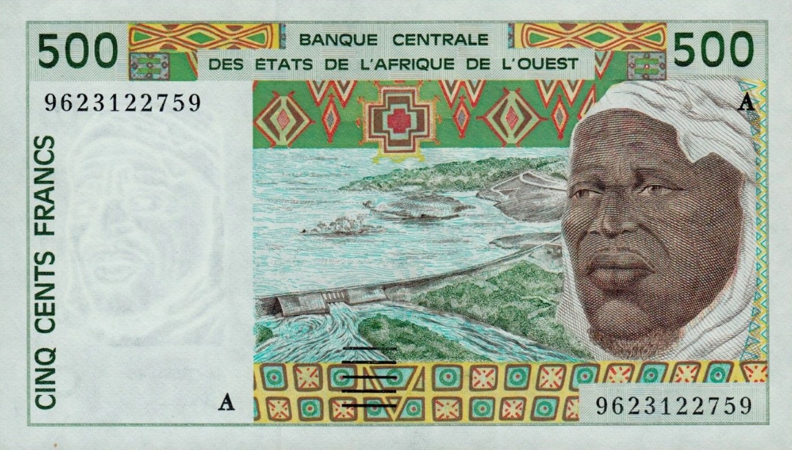 Front of West African States p110Af: 500 Francs from 1996