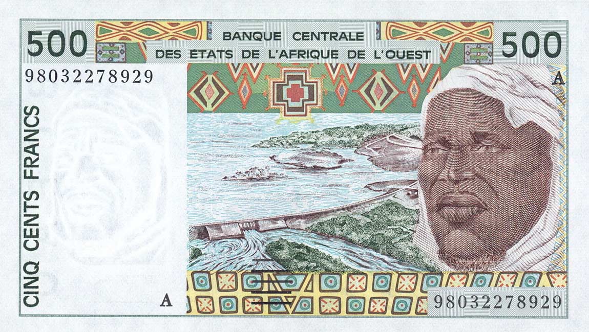 Front of West African States p110Ai: 500 Francs from 1998