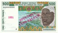 p110As from West African States: 500 Francs from 1991