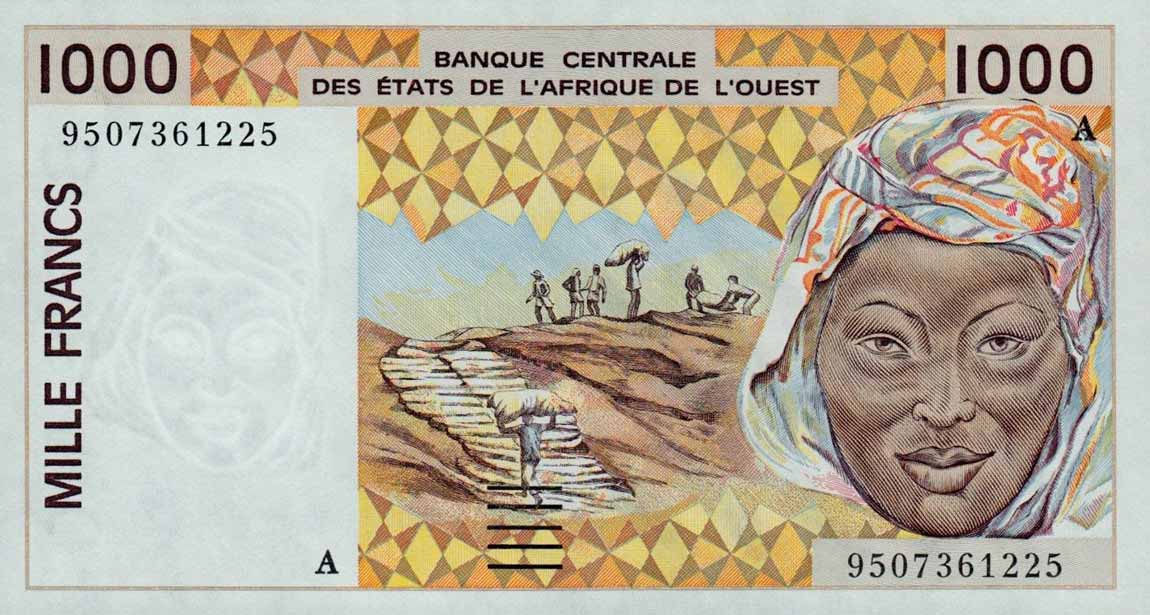 Front of West African States p111Ae: 1000 Francs from 1995