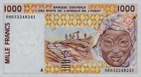 p111Ah from West African States: 1000 Francs from 1998