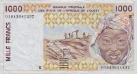 p111Aj from West African States: 1000 Francs from 2001