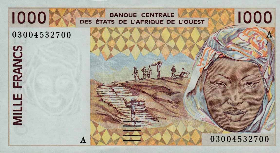Front of West African States p111Al: 1000 Francs from 2003