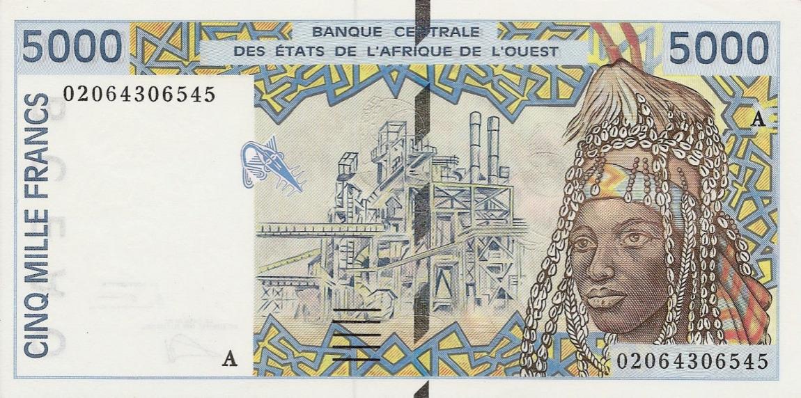 Front of West African States p113Al: 5000 Francs from 2002
