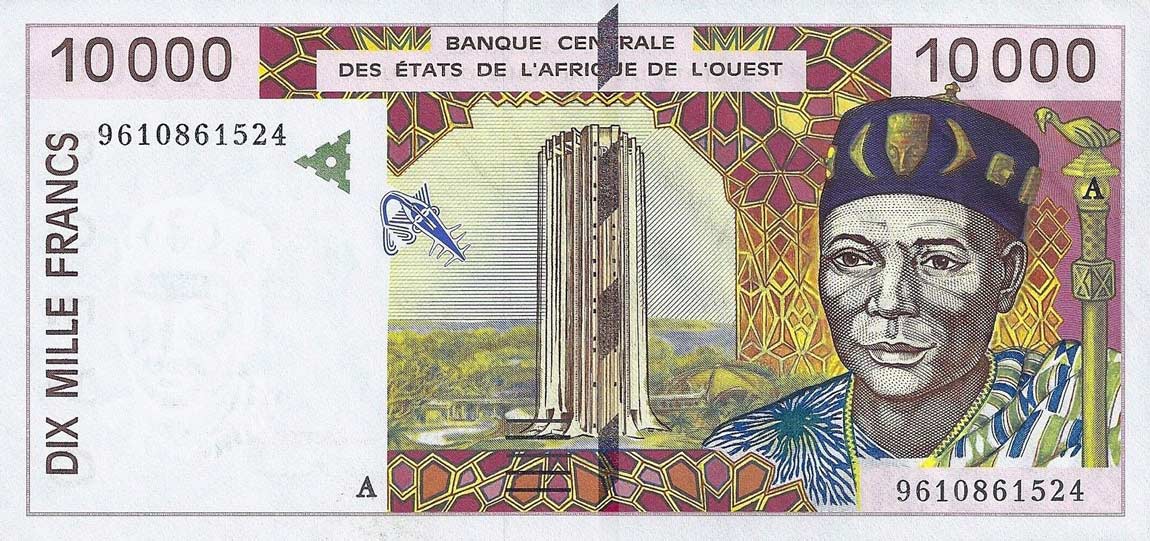 Front of West African States p114Ad: 10000 Francs from 1996