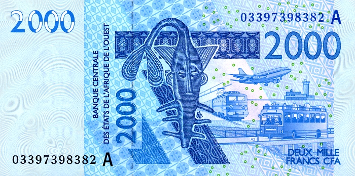 Front of West African States p116Aa: 2000 Francs from 2003