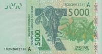 Gallery image for West African States p117Ar: 5000 Francs